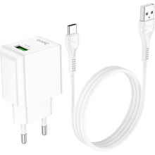 Сетевое зарядное устройство HOCO C98A Proton QC3.0 Charger Set White (6931474766878)