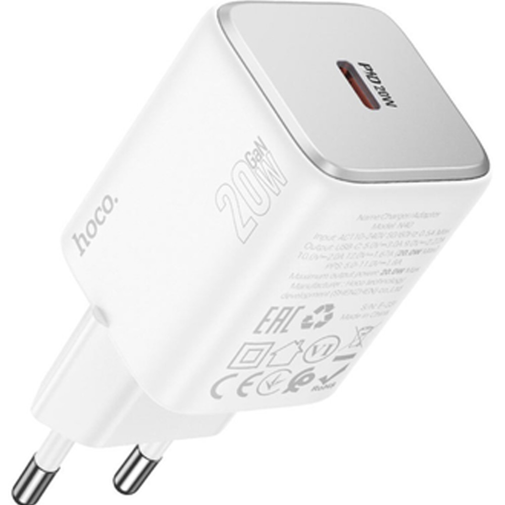 Мережевий зарядний пристрій HOCO N40 PD20W White (6942007616973) Тип мережевий зарядний пристрій