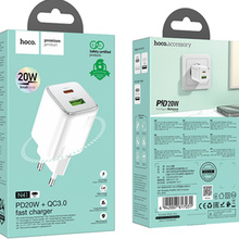 Мережевий зарядний пристрій HOCO N41 PD20W White (6942007617031)
