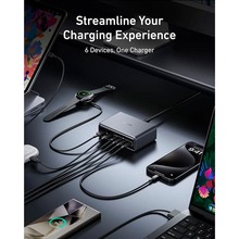 Сетевое зарядное устройство ANKER GaNPrime Charger 200W (4 USB-C + 2 USB-A) Black (A2683341)