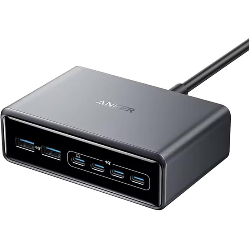 Сетевое зарядное устройство ANKER GaNPrime Charger 200W (4 USB-C + 2 USB-A) Black (A2683341)