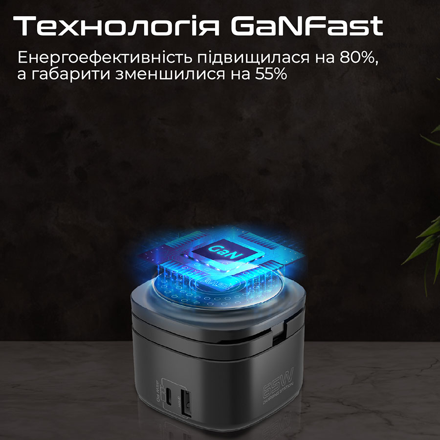 Зарядное устройство PROMATE Rubix-65W Black (rubix-65w.black) Количество беспроводных зон 3
