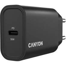 Зарядний пристрій CANYON OnCharge 30CL 1xPD Type-C 30W Black (CNE-CHA30CLB)