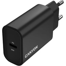 Зарядний пристрій CANYON OnCharge 30CL 1xPD Type-C 30W Black (CNE-CHA30CLB)