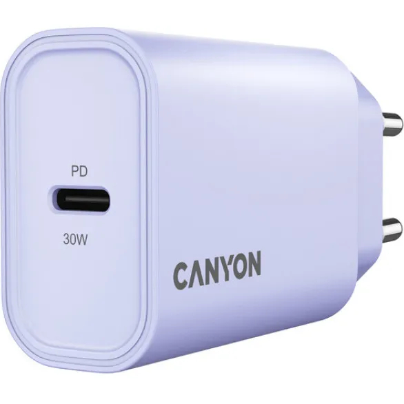 Сетевое зарядное устройство CANYON OnCharge 30CL 30W Purple (CNE-CHA30CLPU) Кабель отсутствует