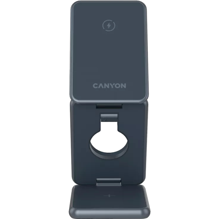 Беспроводное зарядное устройство CANYON OnCharge 309 3в1 Dark Gray (CNS-WCS309M) Мощность 15