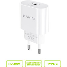 Зарядний пристрій Bavin PC851Y PD 20W Type-C White (C-PC851Y-W)