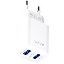 Зарядний пристрій Bavin PC910Y 2xUSB-A 2.4A White (C-PC910Y-C-W)