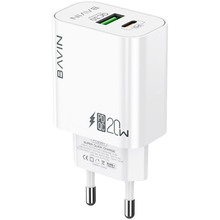 Зарядний пристрій Bavin PC939Y-CC PD 20W Type-C USB-A (QC3.0) White (C-PC939Y-CC-W)