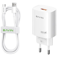 Зарядний пристрій Bavin PC995Y 22.5W USB-A Super Quick Charge White (C-PC995Y-C-W)