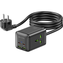 Зарядний пристрій BAVIN PC2026Y 65W GaN Super Quick Charger QC4.0 + 2 PD3.0 Type-C + 2 USB (C-S-PC2026Y BK)