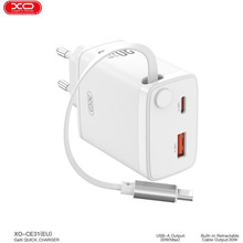 Сетевое зарядное устройство XO 30W Nitride Fast Charger White (XO-CE31)