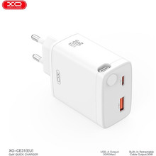 Сетевое зарядное устройство XO 30W Nitride Fast Charger White (XO-CE31)