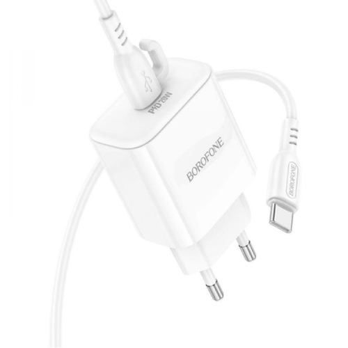Сетевое зарядное устройство BOROFONE BA81A PD20W White (6941991108204) Кабель съемный