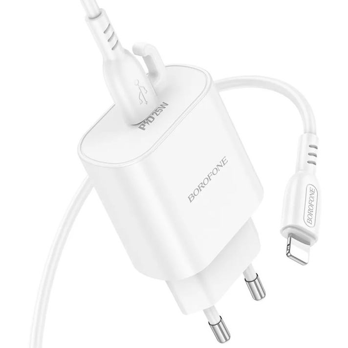 Сетевое зарядное устройство BOROFONE BA82A PD25W White (6941991112263) Кабель съемный