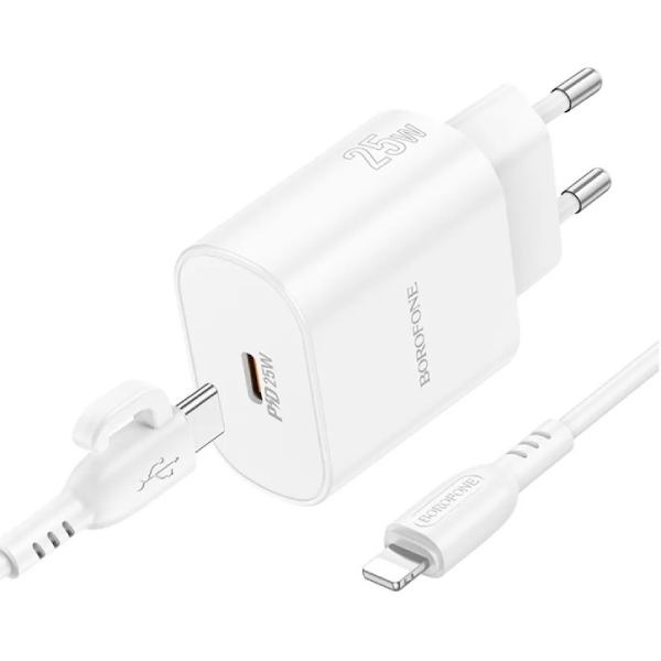 Внешний вид Сетевое зарядное устройство BOROFONE BA82A PD25W White (6941991112263)