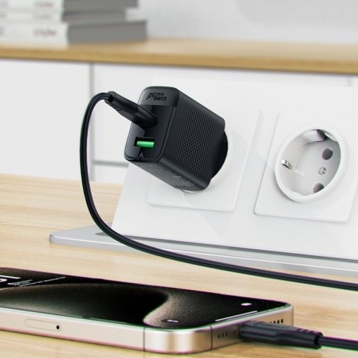 Сетевое зарядное устройство ACEFAST A78 PD20W GaN charger Black (6974316283256) Выходной разъем USB 