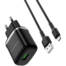 Сетевое зарядное устройство BOROFONE BA36A High speed single port QC3.0 charger set 18W (6931474715982)