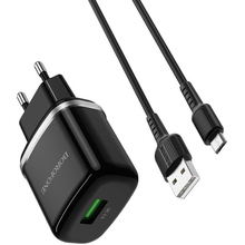 Сетевое зарядное устройство BOROFONE BA36A High speed single port QC3.0 charger set 18W (6931474716002)