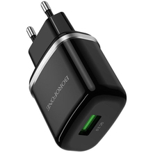 Сетевое зарядное устройство BOROFONE BA36A High speed single port QC3.0 charger set 18W Black (6931474715968)