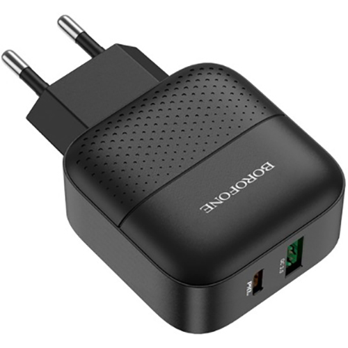 Зарядний пристрій BOROFONE BA46A Premium PD + QC3.0 18W Black (6931474727336)