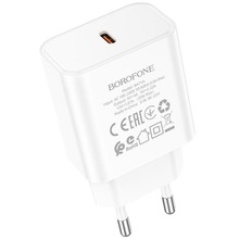 Зарядний пристрій BOROFONE BA71A Power single Port PD20W charger White (6974443387964)