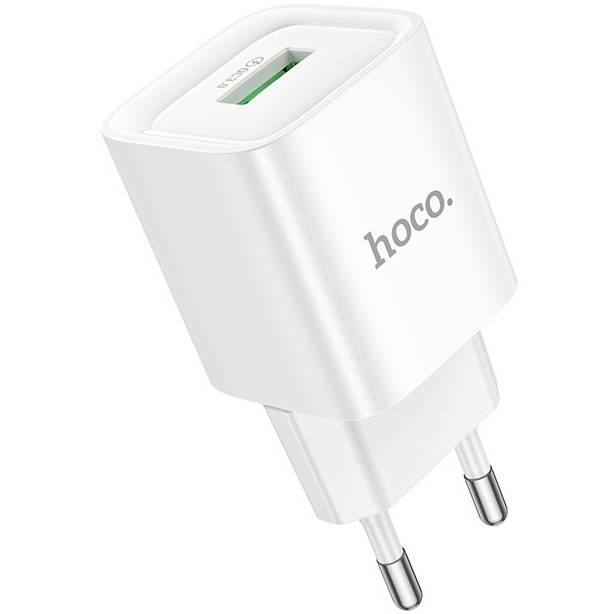Зарядний пристрій HOCO C145A Charm single port QC3.0 charger (EU) White (6942007630214)