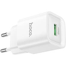 Зарядний пристрій HOCO C145A Charm single port QC3.0 charger (EU) White (6942007630214)