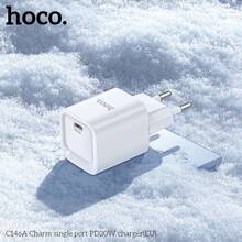 Мережевий зарядний пристрій HOCO C146A Charm single port PD20W Charger (EU) White (6942007630245)