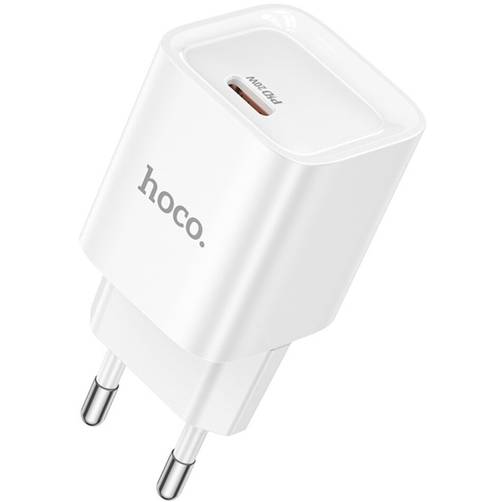 Мережевий зарядний пристрій HOCO C146A Charm single port PD20W Charger (EU) White (6942007630245)