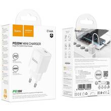 Мережевий зарядний пристрій HOCO C146A Charm single port PD20W Charger (EU) White (6942007630245)