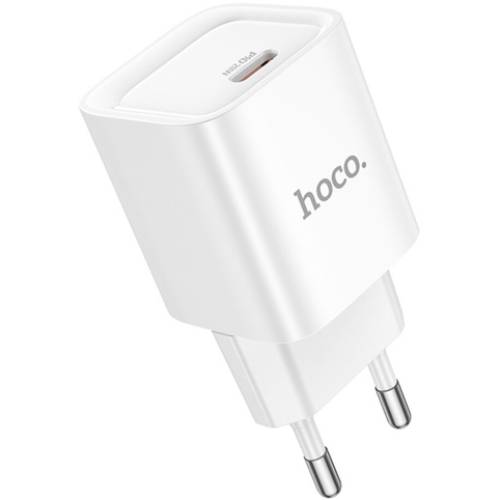 Мережевий зарядний пристрій HOCO C146A Charm single port PD20W Charger (EU) White (6942007630245) Потужність 20
