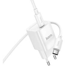 Сетевое зарядное устройство HOCO C146A Charm single port PD20W charger set C to C EU White (6942007630269)