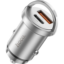 Автомобільний зарядний пристрій HOCO NZ10 Handy PD45W+QC3.0 car charger Silver (6942007601825)