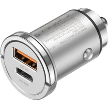 Автомобільний зарядний пристрій HOCO NZ10 Handy PD45W+QC3.0 car charger Silver (6942007601825)