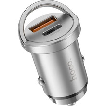 Автомобільний зарядний пристрій HOCO NZ10 Handy PD45W+QC3.0 car charger Silver (6942007601825)