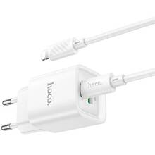 Сетевое зарядное устройство HOCO C147A Charm PD20W+QC3.0 charger set C to iP EU White (6942007630283)