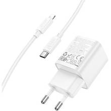 Сетевое зарядное устройство HOCO C147A Charm PD20W+QC3.0 charger set C to iP EU White (6942007630283)
