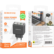 Сетевое зарядное устройство BOROFONE BAS32A PD30W+QC3.0 Black (6941991110641)