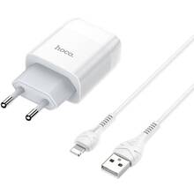 Сетевое зарядное устройство HOCO C73A Glorious dual port charger set iP EU White (6931474713056)