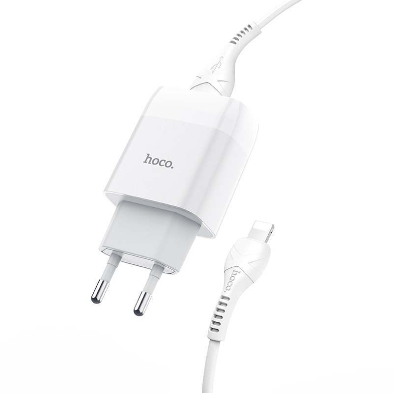 Сетевое зарядное устройство HOCO C73A Glorious dual port charger set iP EU White (6931474713056) Тип сетевое зарядное устройство