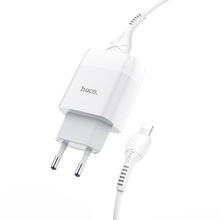 Сетевое зарядное устройство HOCO C73A Glorious dual port charger set iP EU White (6931474713056)