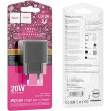 Сетевое зарядное устройство HOCO CS13A Ocean single port PD20W charger Black (6942007603805)