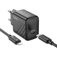 Сетевое зарядное устройство HOCO CS22A Value single port PD30W charger set C to iP Black (6942007609920)
