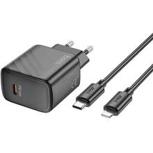 Сетевое зарядное устройство HOCO CS22A Value single port PD30W charger set C to iP Black (6942007609920)