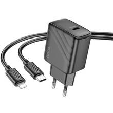 Сетевое зарядное устройство HOCO CS22A Value single port PD30W charger set C to iP Black (6942007609920)