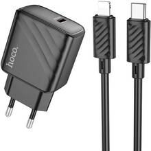 Сетевое зарядное устройство HOCO CS22A Value single port PD30W charger set C to iP Black (6942007609920)