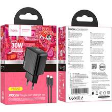Сетевое зарядное устройство HOCO CS22A Value single port PD30W charger set C to iP Black (6942007609920)