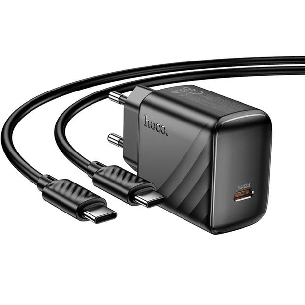 Сетевое зарядное устройство HOCO CS24A Puerto single-port PD25W charger set C to C EU Black (6942007639774) Тип сетевое зарядное устройство