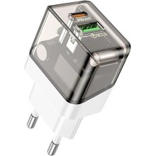 Сетевое зарядное устройство BOROFONE BA80A 20W Transparent Black (6941991105159)